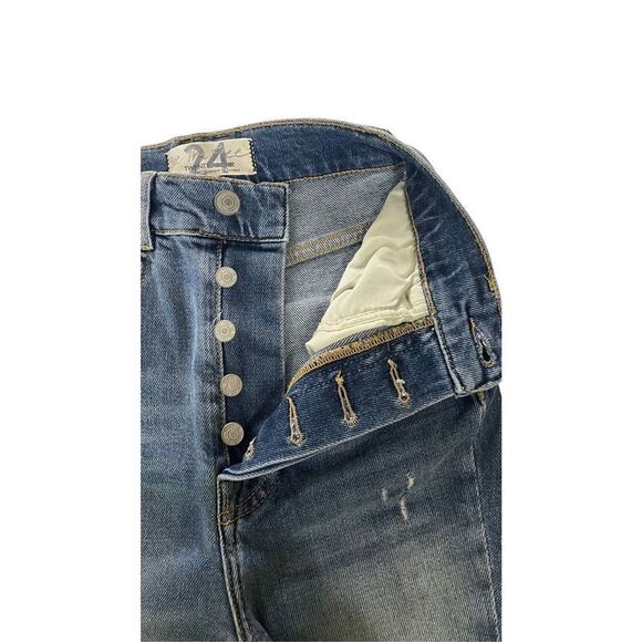 Free People We The Free Denim Distressed Ripped Skinny Button Fly Jeans Size 24 - Picture 5 of 16